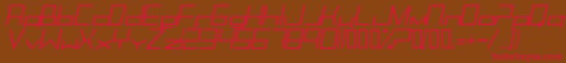 フォントTrancemimi – 赤い文字が茶色の背景にあります。