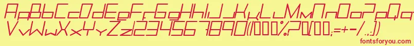 Fonte Trancemimi – fontes vermelhas em um fundo amarelo