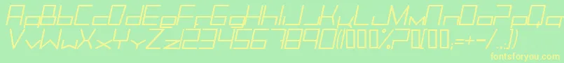Trancemimi Font – Yellow Fonts on Green Background