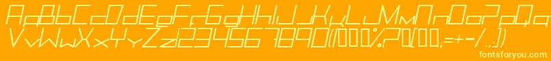 Trancemimi Font – Yellow Fonts on Orange Background