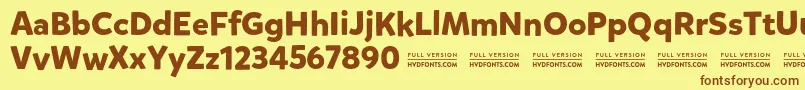 MikadoboldDemo Font – Brown Fonts on Yellow Background