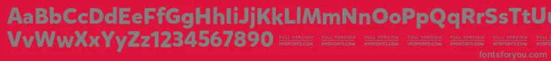 MikadoboldDemo-fontti – harmaat kirjasimet punaisella taustalla