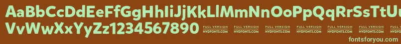 MikadoboldDemo-fontti – vihreät fontit ruskealla taustalla