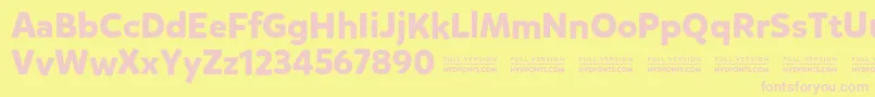 MikadoboldDemo-fontti – vaaleanpunaiset fontit keltaisella taustalla