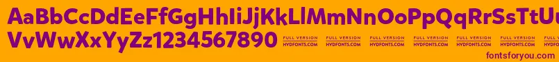 MikadoboldDemo-fontti – violetit fontit oranssilla taustalla