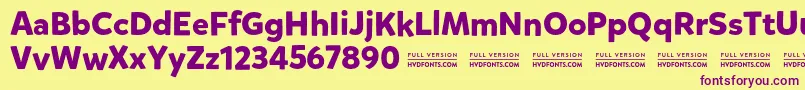 MikadoboldDemo Font – Purple Fonts on Yellow Background