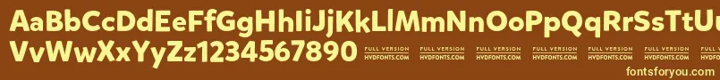 MikadoboldDemo-fontti – keltaiset fontit ruskealla taustalla