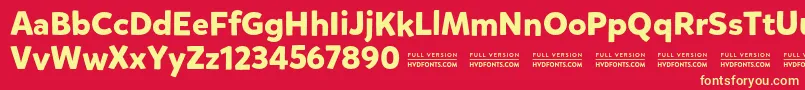 MikadoboldDemo Font – Yellow Fonts on Red Background