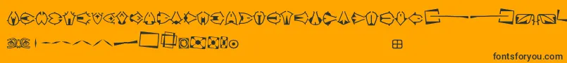 Preissigozdoby-Schriftart – Schwarze Schriften auf orangefarbenem Hintergrund
