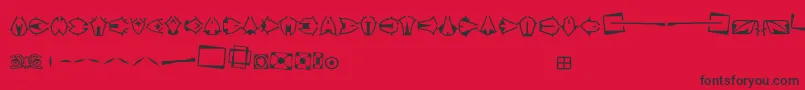 フォントPreissigozdoby – 赤い背景に黒い文字