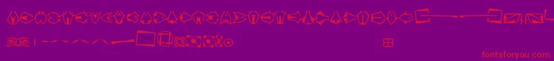 Preissigozdoby-Schriftart – Rote Schriften auf violettem Hintergrund