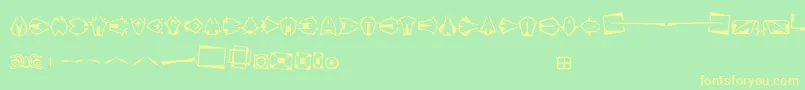 Preissigozdoby Font – Yellow Fonts on Green Background