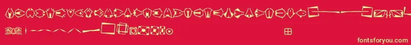 Preissigozdoby Font – Yellow Fonts on Red Background