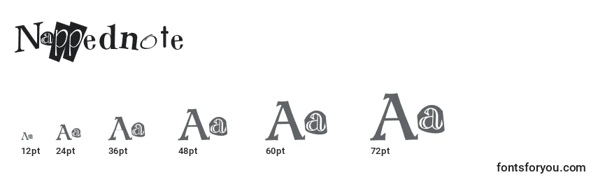 Nappednote Font Sizes