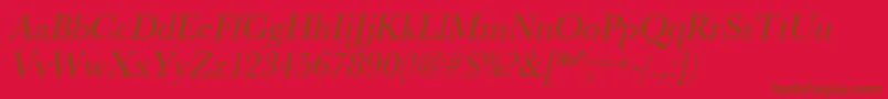 UrwbaskertnarOblique Font – Brown Fonts on Red Background