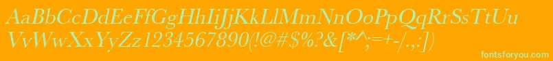 UrwbaskertnarOblique Font – Green Fonts on Orange Background