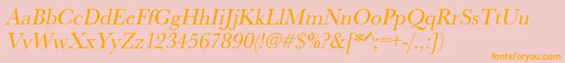 UrwbaskertnarOblique Font – Orange Fonts on Pink Background