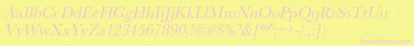 UrwbaskertnarOblique Font – Pink Fonts on Yellow Background