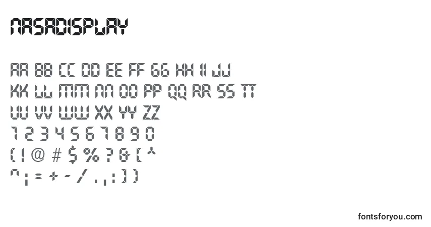 Шрифт NasaDisplay – алфавит, цифры, специальные символы