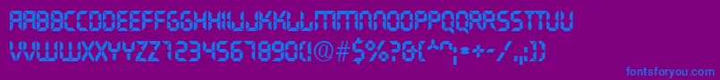 フォントNasaDisplay – 紫色の背景に青い文字
