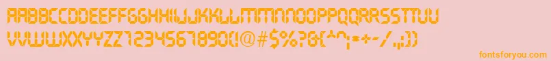フォントNasaDisplay – オレンジの文字がピンクの背景にあります。