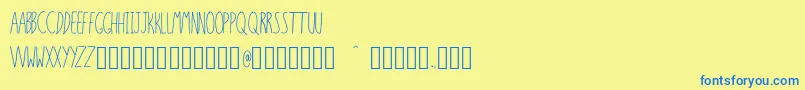 Fonte SixSixteenSixteen – fontes azuis em um fundo amarelo