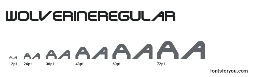 Размеры шрифта WolverineRegular