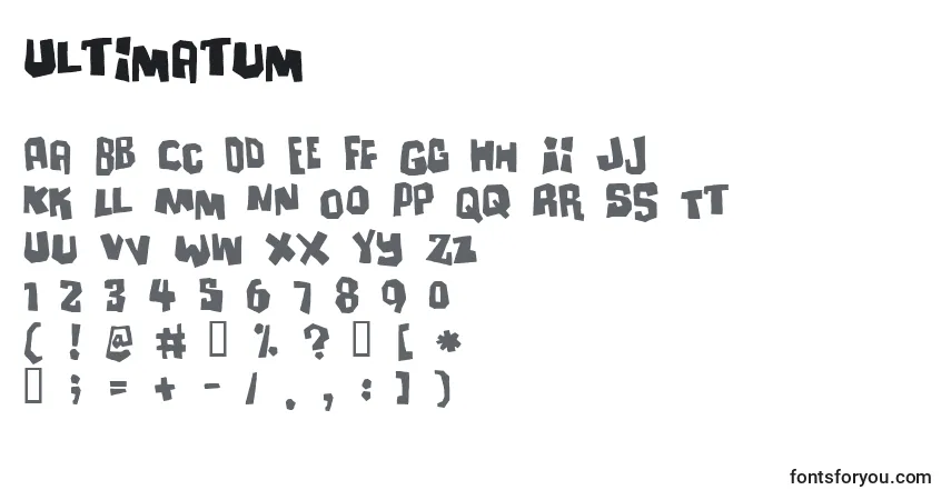 Schriftart Ultimatum – Alphabet, Zahlen, spezielle Symbole
