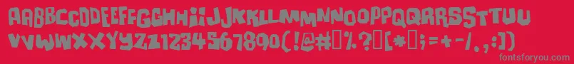 Ultimatum Font – Gray Fonts on Red Background