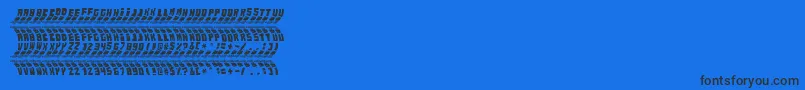 フォントRenaultTyreTypeOffroad – 黒い文字の青い背景