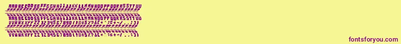 RenaultTyreTypeOffroad Font – Purple Fonts on Yellow Background