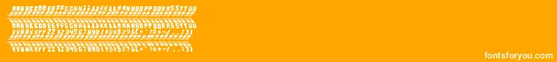 RenaultTyreTypeOffroad-fontti – valkoiset fontit oranssilla taustalla