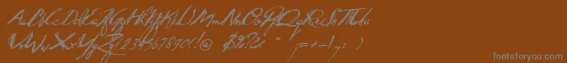 Quidproquo-Schriftart – Graue Schriften auf braunem Hintergrund