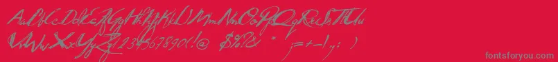 フォントQuidproquo – 赤い背景に灰色の文字