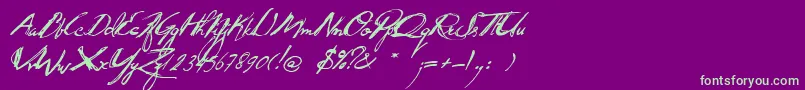 Quidproquo Font – Green Fonts on Purple Background