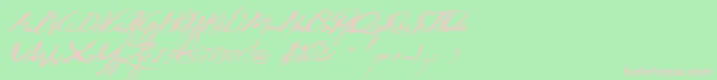 Quidproquo-fontti – vaaleanpunaiset fontit vihreällä taustalla