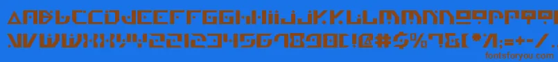 フォントGenv2 – 茶色の文字が青い背景にあります。