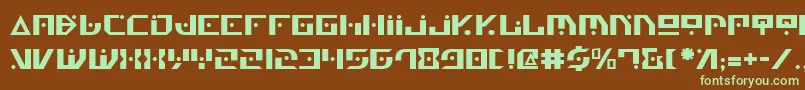 フォントGenv2 – 緑色の文字が茶色の背景にあります。