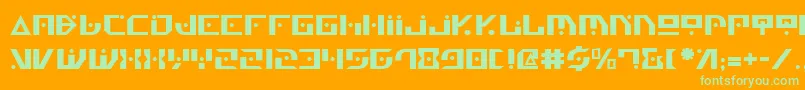 Czcionka Genv2 – zielone czcionki na pomarańczowym tle