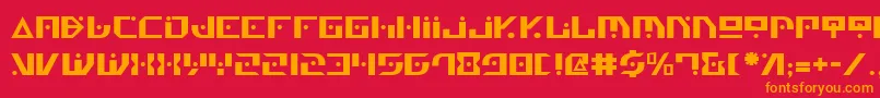 フォントGenv2 – 赤い背景にオレンジの文字