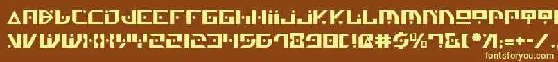 Genv2-fontti – keltaiset fontit ruskealla taustalla