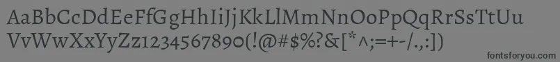 AlegreyaRegular Font – Black Fonts on Gray Background