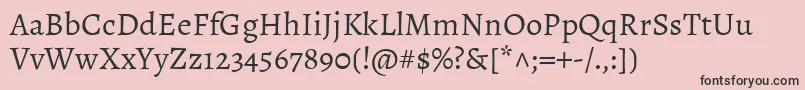 AlegreyaRegular Font – Black Fonts on Pink Background