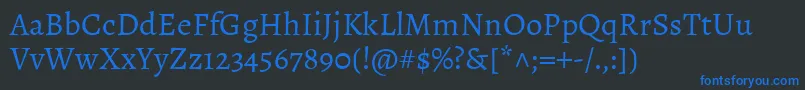 AlegreyaRegular Font – Blue Fonts on Black Background
