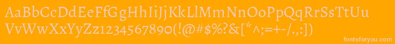 AlegreyaRegular Font – Pink Fonts on Orange Background
