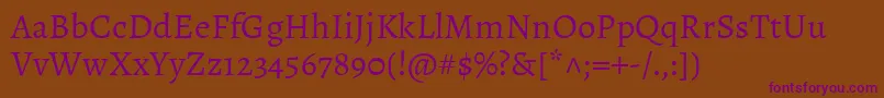 AlegreyaRegular Font – Purple Fonts on Brown Background