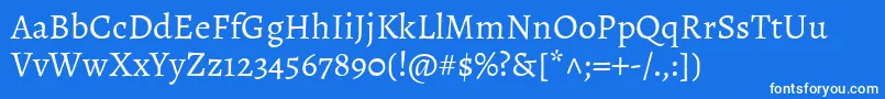 AlegreyaRegular Font – White Fonts on Blue Background