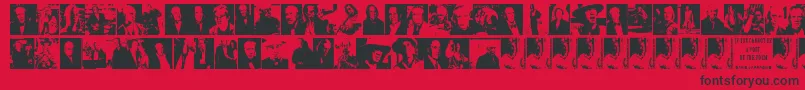 Police DavidCarradine – polices noires sur fond rouge