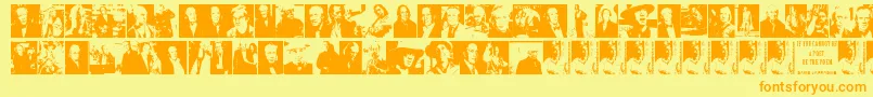 DavidCarradine Font – Orange Fonts on Yellow Background