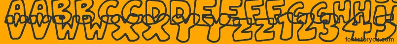 フォントJellyWobblers – 黒い文字のオレンジの背景